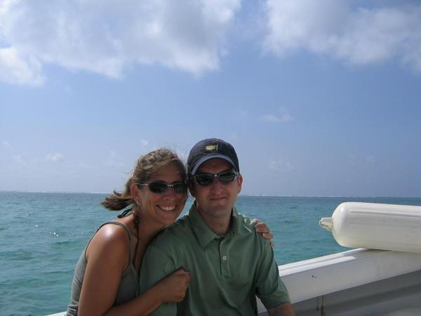 On a boat in Belize