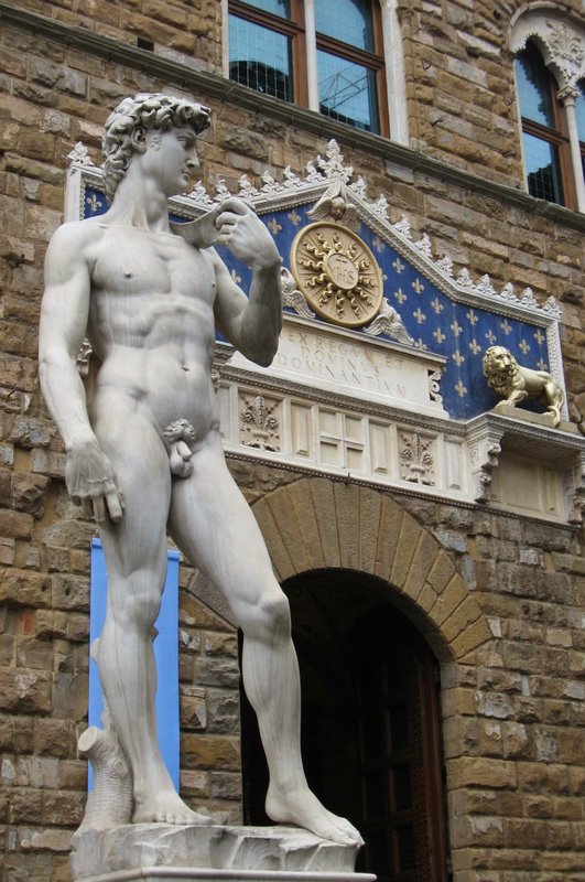 A réplica do Davi de Michelangelo