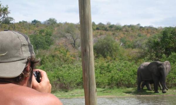 Me Shooting an Elephant from the Boat...