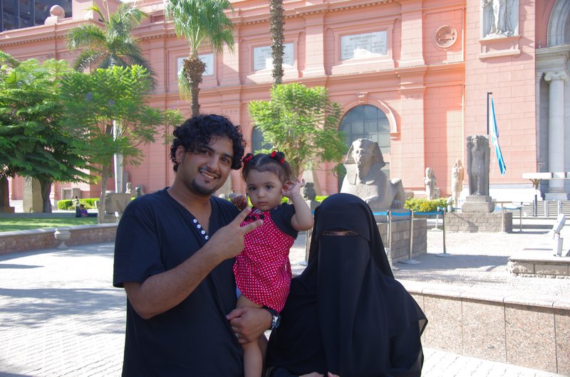 Saudi family outside Cairo Museum