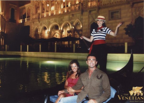 Our gondola ride at the Venetian