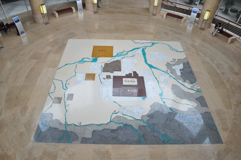 Map of Xi'an on the floor of Xi'an Museum