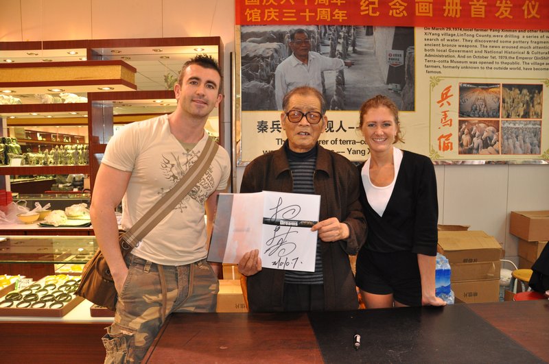 Us with one of the people who discovered the Terracotta warriors