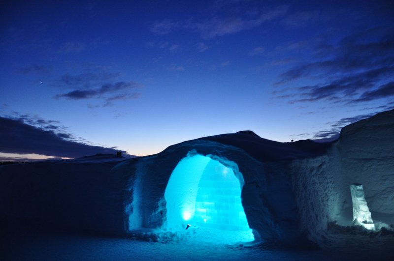 Sunset over the Ice Hotel
