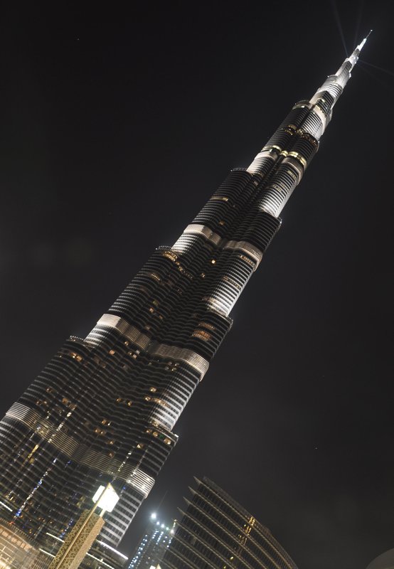 Burj Khalifa at night.