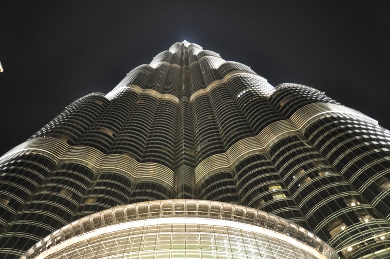 Looking up at Burj Khalifa.