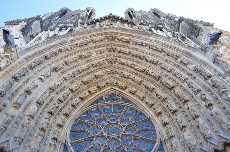 The front of Notre Dame Cathedral