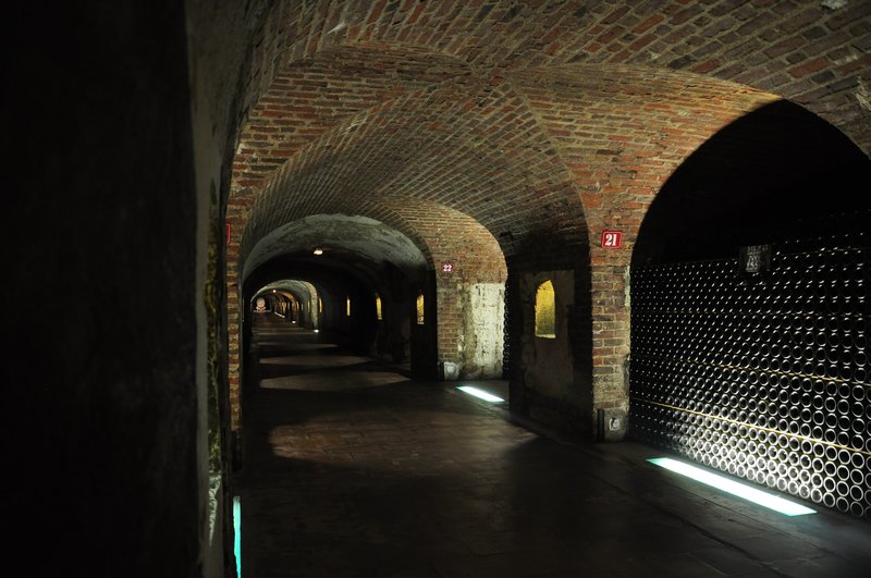 A cellar inside the Moet house