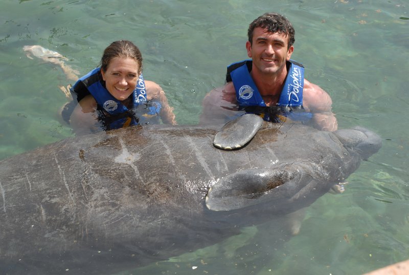 Us with a manatee