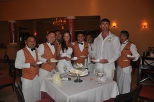 The waiters with their cake