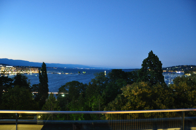 View of Lake Geneva from the rooftop bar