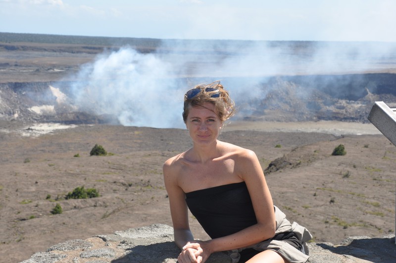 Nikki at Kilauea's caldera