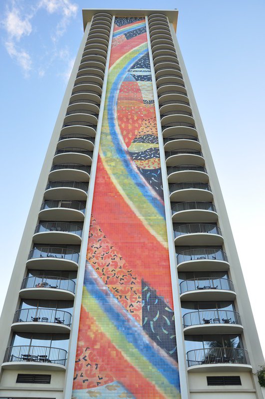 Colourful building on Waikiki beach