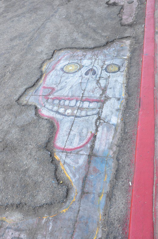 Even cracks in the road have artwork