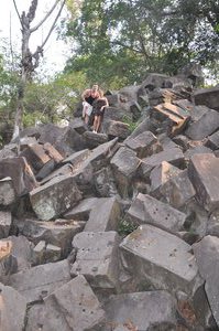 The fallen tower at Beng Mealea