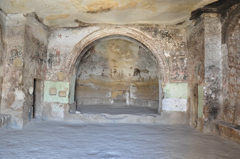 Inside a cave church 
