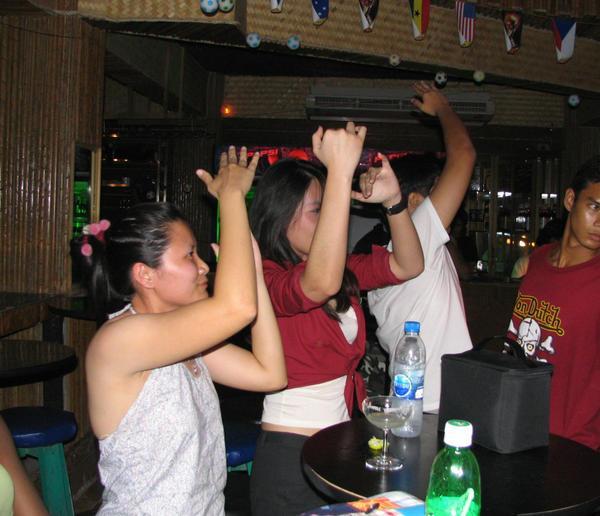 our guides doin the YMCA one night at a club