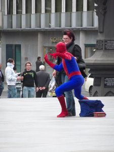 spiderman street performer, cologne