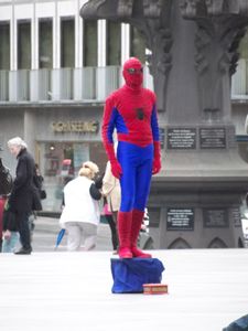 spiderman street performer, cologne
