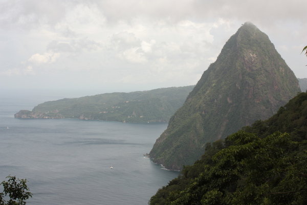 Petitt Piton seen from the halfway point of Gros Piton