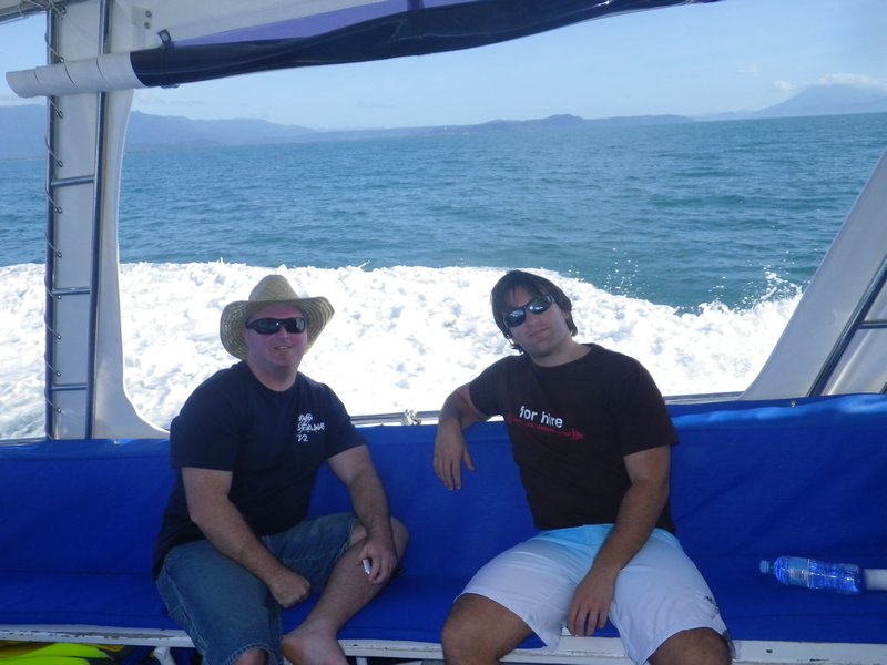 Alan and Matt on the boat to the Great Barrier Reef