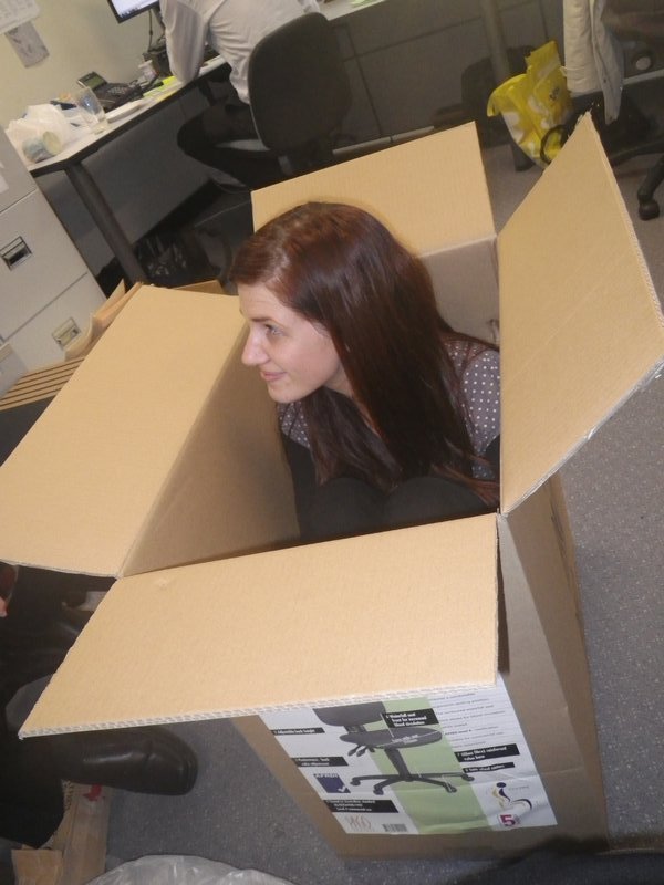 Janelle fits in a box