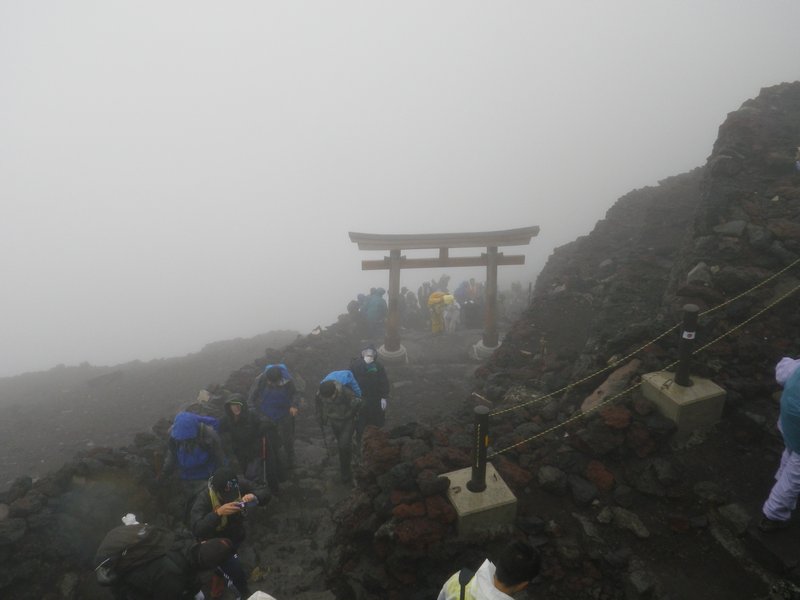 Looking at the gate from summit
