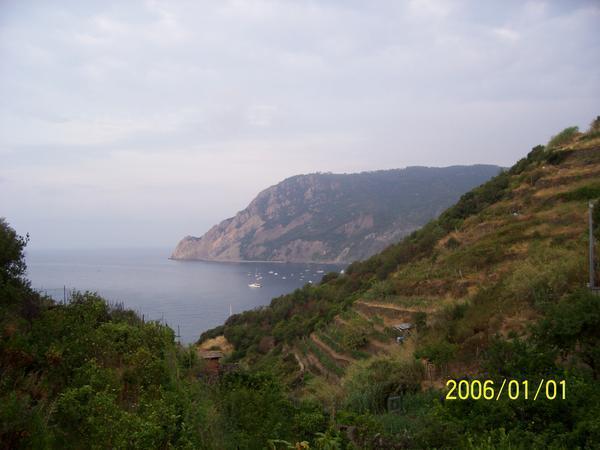 View from the trail on our way to the next village Vernazza