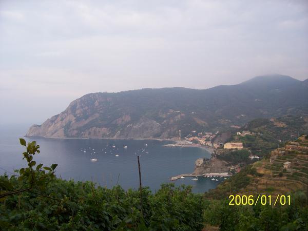 view of Monterosso from the trail on our way to the next village Vernazza