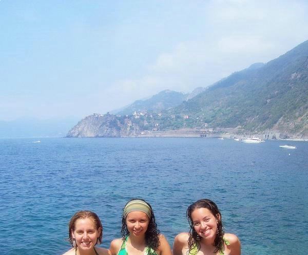 Finally swimming in the coast of Riomaggiore! After such a looong walk!