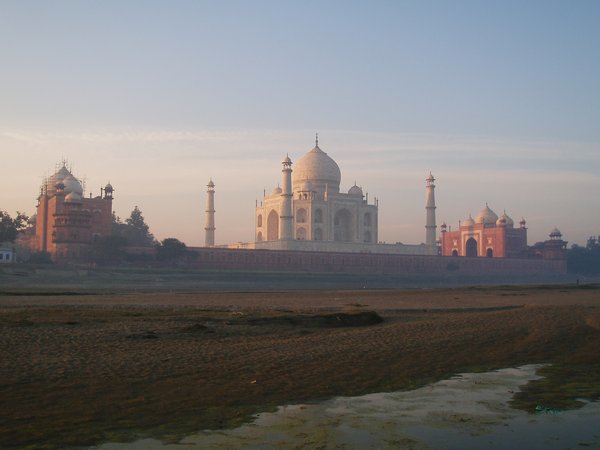 Taj Mahal from the river bank