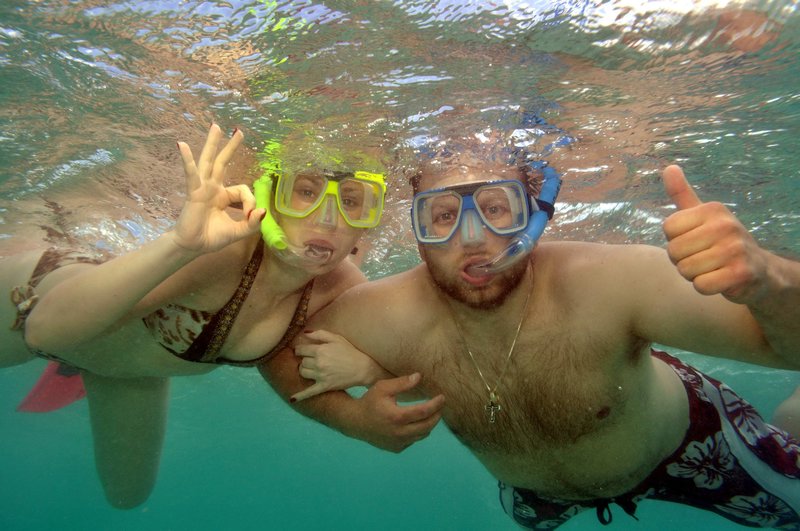 snorkelling at the great barrier  reef