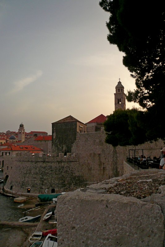 Dubrovnik City walls at sunset