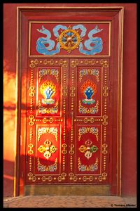 Beautiful door at the  the Gandan Khiid Monastery