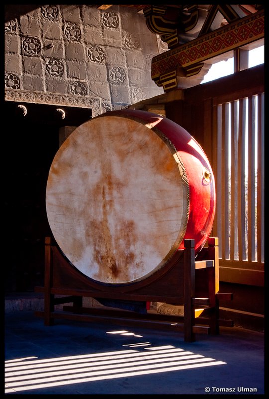 Traditional drum in the temple