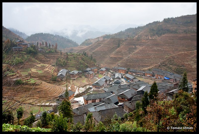 view over Dazhai village