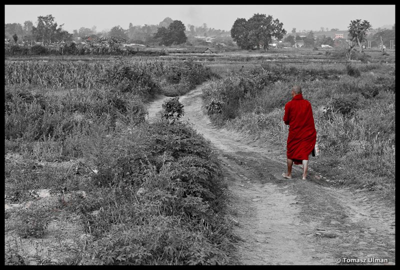 monk coming back from town