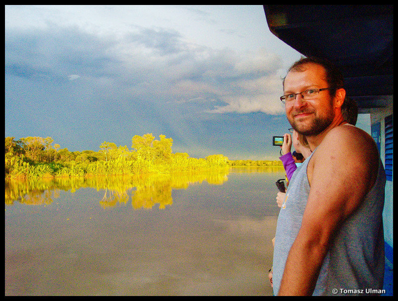 Tomek and sunset over the Amazon