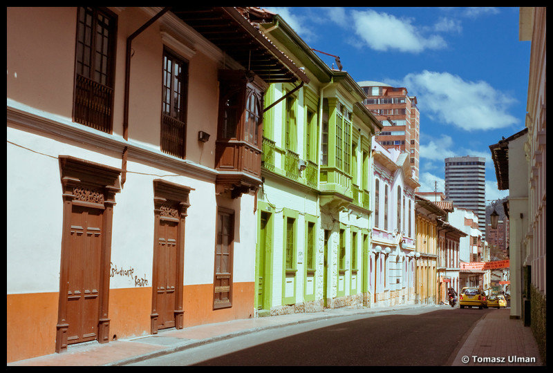 colorful street in Bogota