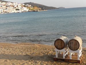 Wine barrels on the beach