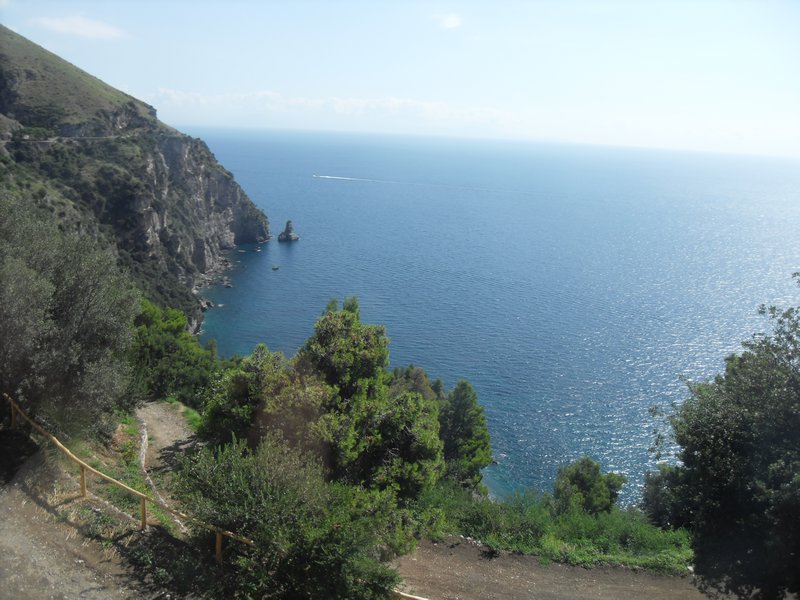 View on the Amalfi coastline from the bus