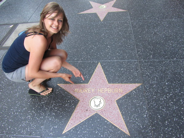 Audrey star... which we walked for miles to find!