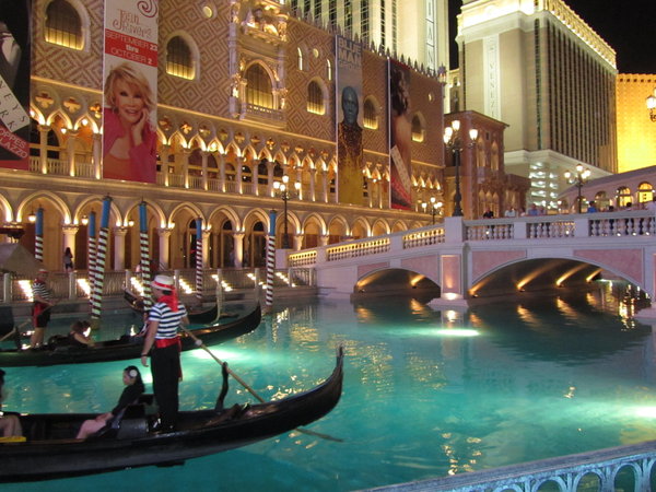 The Venetian hotel where you can take a gondola ride!