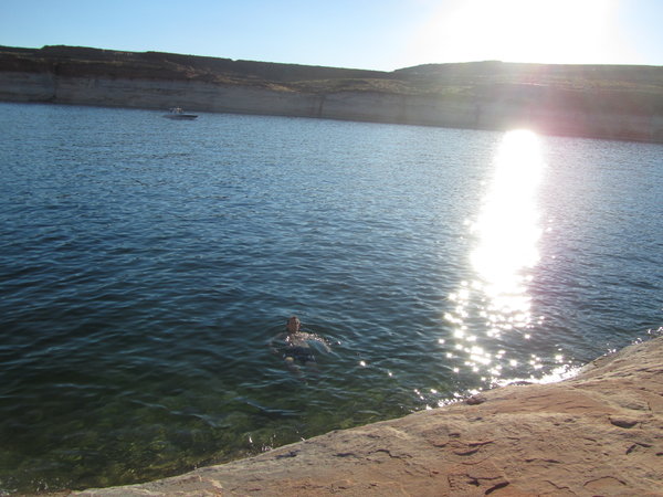 Ben swimming in Lake Powell