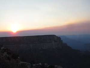 The sun setting over the Grand Canyon