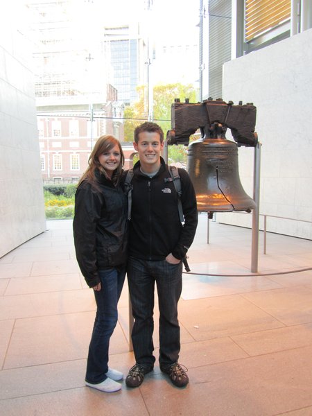 In front of the Liberty Bell