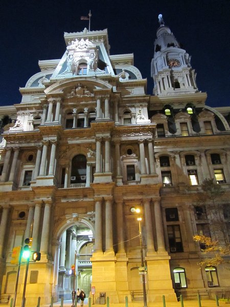 Philly City Hall at night