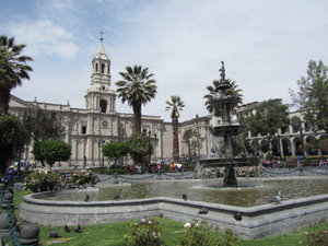 The picturesque plaza in Arequipa
