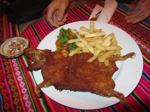 Guinea Pig is a local Peruvian delicacy although Ben and I were not tempted!