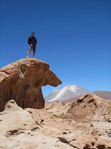 Volcano in the background on Bolivia/Chile border